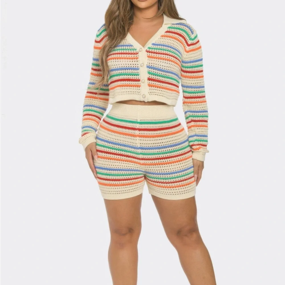 Striped Knit Set